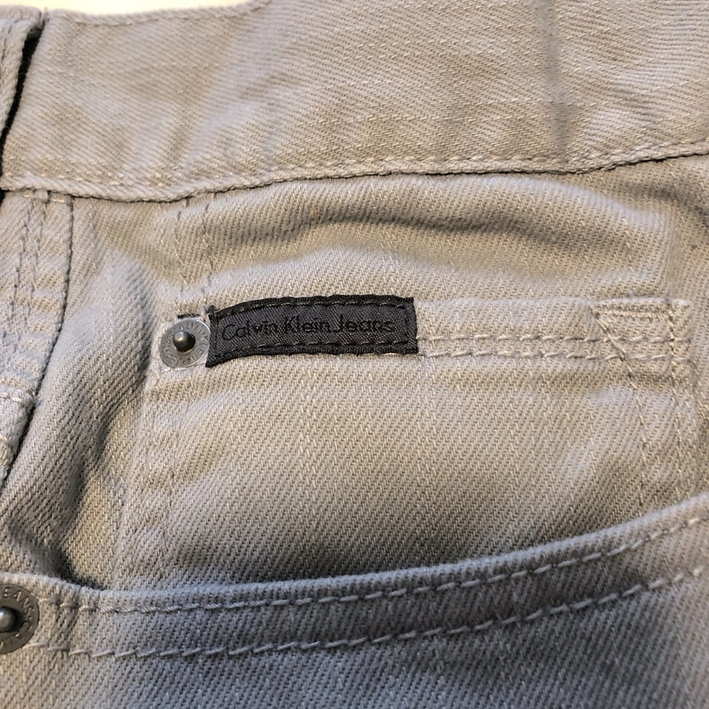 Mens 40/32 Calvin Klein Grey Textured Straight Leg Chinos Jeans Pants NWOT - Picture 4 of 15
